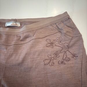 Icebreaker Merino Wool Base Layer Leggings Nature M light purple with floral